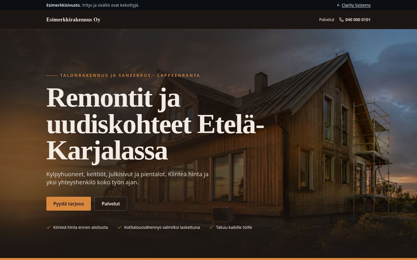 Kuvakaappaus: Esimerkkirakennus Oy